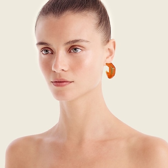 J. Crew - Dimensional Hoop Earrings in Burnished Sand - Picture 2 of 2